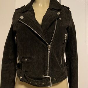 Blank NYC Black Real Suede Biker Jacket